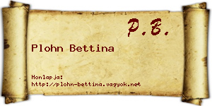 Plohn Bettina névjegykártya